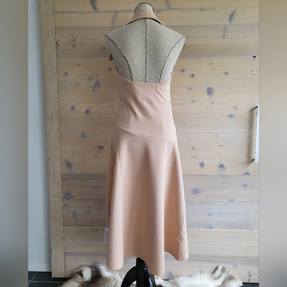 ASOS Asymmetrical Collar Halter Midi Dress, Marilyn Monroe styled size US 8 NWT - Picture 4 of 7